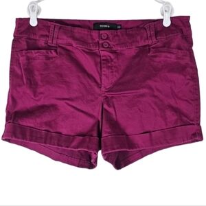 Torrid Burgundy Stretch Chino Shorts Size 22 Cuffed Hem Cotton Blend Plus Size